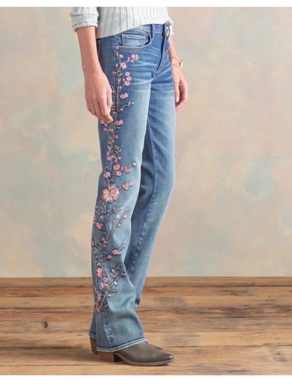 DRIFTWOOD Kelly Cherry Blossom Bootcut Jeans Size 28
